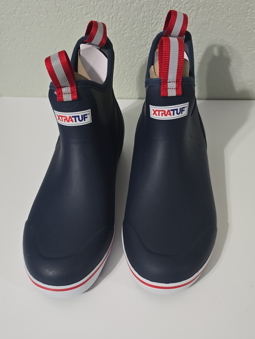 XTRATUF Men's Navy Red-Trim Rain & Snow Slip-On Boots
